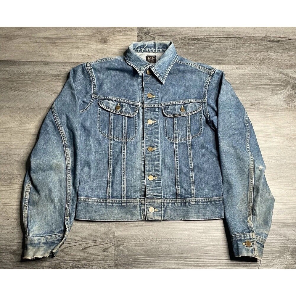 VINTAGE 60s LEE 101-J Rider Trucker Jacket Size 38 Made In USA Denim Sanforized